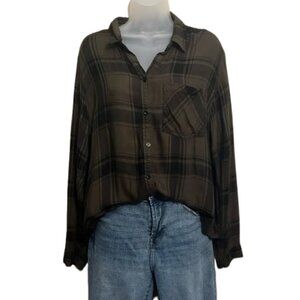 Cropped Flannel Shirt